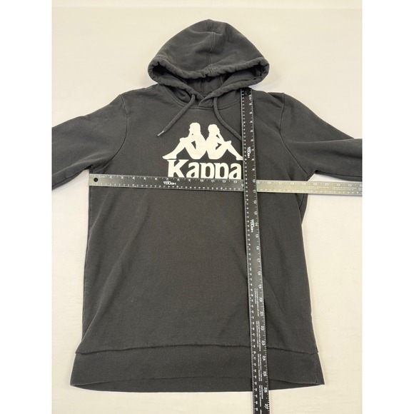 Kappa Mens Omini Logo Graphic Hoodie Black Cotton Blend Pullover Size Large - Picture 4 of 7